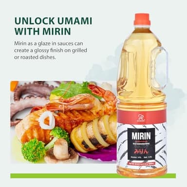 Soeos Mirin, Japanese Cooking Wine, 1.8 L (Pack of 1), Mirin Rice Wine, Authentic Natural Sugar Sweet Rice Cooking Wine for Cooking, Condiments, Seasoning Homemade Sauces, Japanese Seasoning - Image 3
