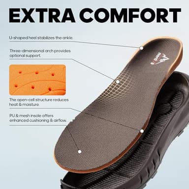 NORTIV 8 Men's Tactical Hiking Boot Lightweight Cushion Sole Boots for Work All Day Side Zipper Motorcycle Combat Military Boot Arch Support 8 Inches Terrascope,Size 10,Dark Brown,NMUMMT2503 - Image 5