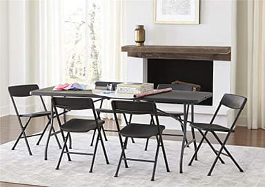 COSCO Molded Folding Banquet Table w/Handle, 6ft, Black - Image 4