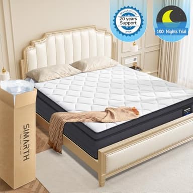 SIMARTH Queen Mattress - 14 Inch Hybrid Queen Size Mattress in a Box, Gel Memory Foam Matress with Motion Isolation and Pressure Relief, Strong Edge Support and Pocket Springs, Medium Firm - Image 7
