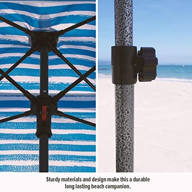 Qipi Beach Cabanas for Sand, Beach Canopy with Sandbags & Side Wall for 4 People, Easy Set Up 6' x 6' Sun Shelter, UPF 50+ UV Protection with Roof Vent, Portable for Camping, Fishing, Picnics - Image 7