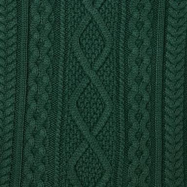 Amazon Essentials Men's Long-Sleeve 100% Cotton Fisherman Cable Crewneck Sweater, Dark Green, Medium - Image 7