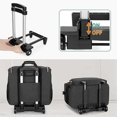 LUXJA Rolling Teacher Bag with Laptop Compartment and Detachable Dolly, Multifunctional Rolling Teacher Tote Bag (Patent Pending), Black - Image 4