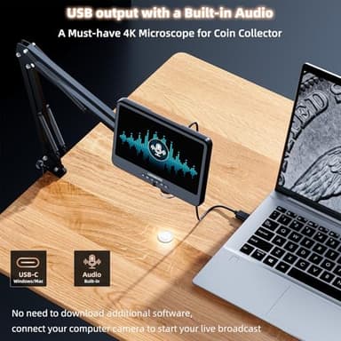 LINKMICRO 4K 30FPS HDMI 10.1'' Digital Microscope with Screen for Electronics Repair, LM208S-A 4K Soldering Microscope Camera 1500X with Flex Arm Stand, Full View Coins, 3840P Video Audio Record, 64GB - Image 5