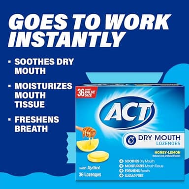ACT Dry Mouth Lozenges With Xylitol, 36-Count, Sugar Free Honey-Lemon - Image 4
