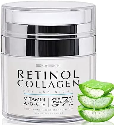 EnaSkin Retinol Collagen Face Moisturizer: Anti Aging & Wrinkle Repair Cream for Women - 7% Hyaluronic Acid Boost Hydration Formula - Facial Neck Day/Night Firming & Lifting, 1.7 Fl Oz - Image 3