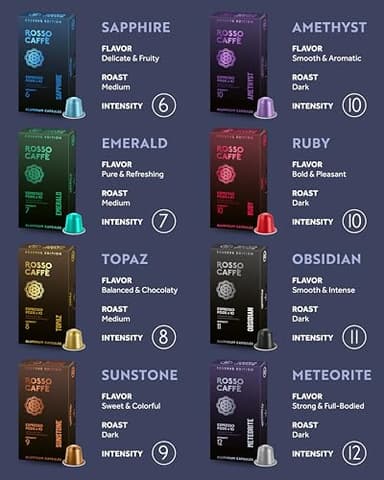 ROSSO CAFFÈ Espresso Coffee Pods for Nespresso Original Machines - 80 Capsules Variety Pack, 8 Signature Flavors, Medium to Dark Roast - Made in Italy - Image 2
