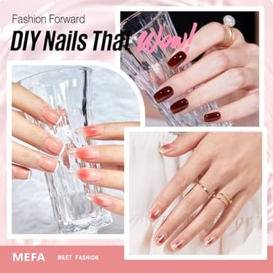 MEFA Jelly Gel Nail Polish Set, 12 Colors Jelly Red Glitter Nail Polish Set Nude Pink Milky White Nail Polish Gel Neutral Transparent Sheer Red Gel Nail Gifts for Women Girl DIY Salon Home Manicure - Image 6