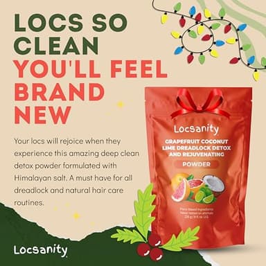 Locsanity Dreadlock Hair Scalp Detox - Deep Clean Dreadlock Powder, Cleansing Conditioner - Natural Hair Cleanser for Build Up - ACV Alternative, Loc Care and Maintenance Products - Image 8