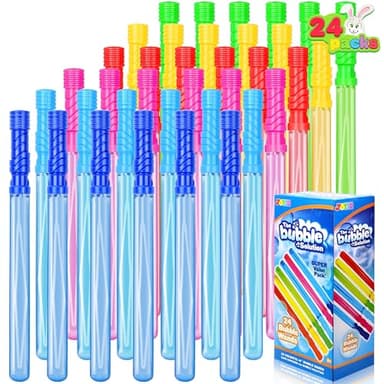 JOYIN 24 Pack 14.6’’ Big Bubble Wands Bulk (2 Dozen) for Summer Toy, Outdoor/Indoor Activity Use, Easter, Bubbles Party Favors Supplies for Kids - Image 1