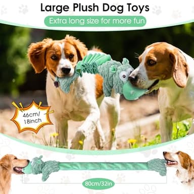 Large Squeaky Dog Toys and Interactive Dog Tug-of-War Toy, Tough Plush Dog Toy, Cute Puppy Toys, Pet Chewable Toys Plaything for Small Medium and Large Dogs - Image 3