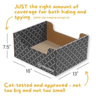 HIDE & SCRATCH Cardboard Cat Scratcher; Cat Scratcher Box and Bed with Refillable Double-Sided Cardboard Scratch Pad for Indoor Cats - Image 5