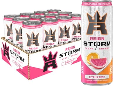 REIGN Storm, Citrus Zest, Fitness & Wellness Energy Drink, 12 Fl Oz (Pack of 12) - Image 1