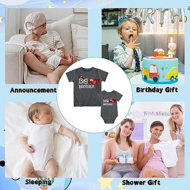 Funnycokid Big Brother Little Brother Matching Outfits Toddler Lil Bro Boy Shirts Set Baby Gifts Clothes - Image 5