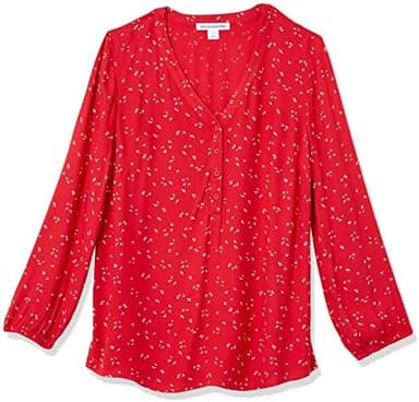 Amazon Essentials womens 3/4 Sleeve Button Popover Shirt, Loose-Fit V-Neck Blouse - Image 6