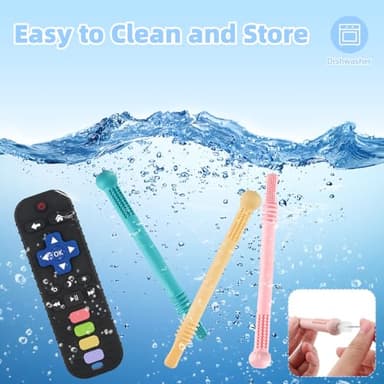Teething Toys for Babies 0-6 6-12 12-18 Months Bpa Free Teething Sticks and Remote Teether for Babies Baby Sensory Chew Toys for Infants 0-18 Months - Image 3