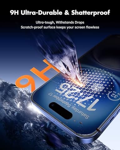 UNBREAKcable Privacy Screen Protector for iPhone 16, Anti-Spy Shatterproof Tempered Glass [True 28°Anti Spy] [9H Hardness] [Easy Installation Frame] Black Protector for iPhone 6.1" - 2 Pack - Image 4