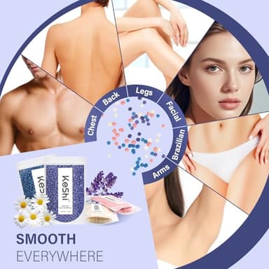 KeShi Waxing Kit, Painless Hair Removal Wax Warmer with 6 Bags Hard WaxBeans for Full Body, Legs, Face, Eyebrows & Bikini— Ideal for Both Women & Men - Image 6