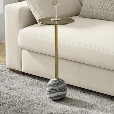 SIMPLIHOME Melene Modern Contemporary 12 inch Wide Metal Side Table in Gold/Grey for The Living Room and Bedroom - Image 3