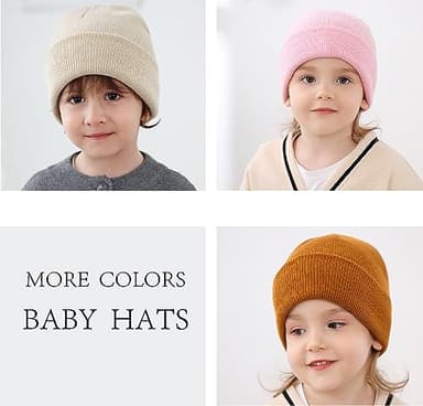 Urban Virgin Toddler Winter Hat Baby Beanie Kids Beanies Boys Hats Knit Winter Caps Soft Infant Girls 4 Packs A-Darkgrey M(2T-6T) - Image 5