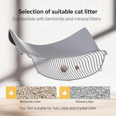 Self Cleaning Cat Litter Box, Open-Top Automatic Litter Box for Multiple Cats with Safety Sensors, Includes Liner Bags and Litter Mat, Grey - Image 5