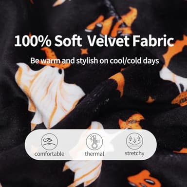 CuteBone Turtleneck Dog Velvet Dress Halloween Puppy Skirt Costume Pet Clothes Cat Apparel with Bow Hair Rope for Small Dogs CVD17M - Image 4