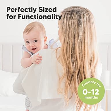 Organic Burp Cloths Baby Boy, Girl - 6-Pack Large Cotton Burping Cloths for Babies, Spit Up Rags, Super Absorbent, Ultra Soft Newborn Rag, Gender Neutral, Machine Washable, Durable (Neutrals) - Image 4