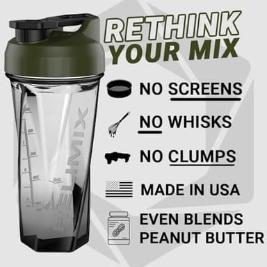 HELIMIX 2.0 Vortex Blender Shaker Bottle Holds upto 28oz | No Blending Ball or Whisk | USA Made | Portable Pre Workout Whey Protein Drink Shaker Cup | Mixes Cocktails Smoothies Shakes | Top Rack Safe - Image 2