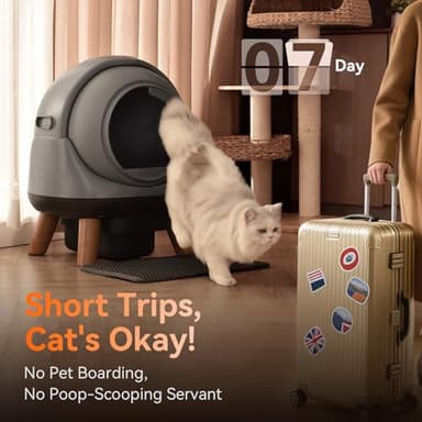 Self Cleaning Litter Box for Multiple Cats, G1 Automatic Cat Litter Box, Self-Cleaning Robot with Smart APP Control and Health Monitoring, Includes 2 Roll Trash Bag and Litter Mat, Grey - Image 4