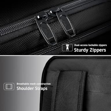 MATEIN Carry on Backpack, Flight Approved Travel Backpack with USB Port, TSA Personal Item Travel Bag fits 17" Laptop, Large Water Resistant Luggage Overnight Weekender Bag for Men & Women, Black - Image 6