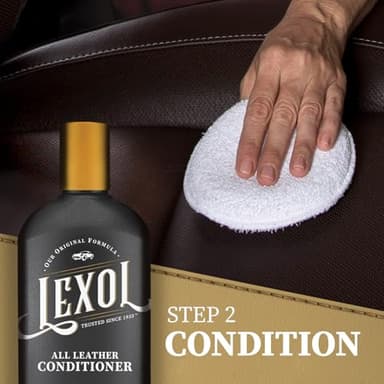 Leather Conditioner and Cleaner Kit by Lexol, Use on Furniture, Car Interiors, Shoes, Handbags, Includes 2 Application Sponges, Two-Step System, 16 oz Each - Image 4