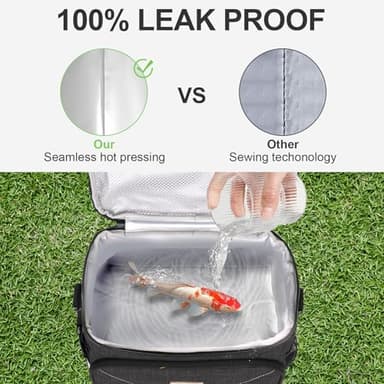 BAVGRED Lunch Box for Men Women,Reusable Large Double Deck Tactical Insulated Lunch Bag with Adjustable Shoulder Strap,Leakproof Tote Cooler Bag for Work Adults Picnic Beach Office-Green,12 Cans - Image 3