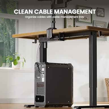 ErGear 48" x 24" Whole Piece Desktop Electric Standing Desk, Thick Height Adjustable Desk with 4 Height Memory, Home Office Computer Table with Cable Management Tray, Vintage Brown - Image 7