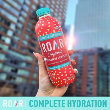ROAR Complete Hydration Organic - Electrolyte Drinks Loaded with Vitamins C, B5, B12 - Non-GMO, Gluten-Free - Strawberry Lemonade - 12 pc - Image 4