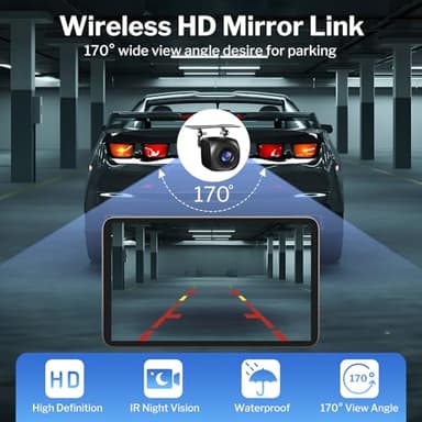 Wireless Apple Carplay Screen for Car, 7" HD Portable Car Stereo Touch Screen with Apple CarPlay & Android Auto with Backup Camera/Mirror Link/Siri/Bluetooth/Voice Control/Navigation/AUX for All Cars - Image 5