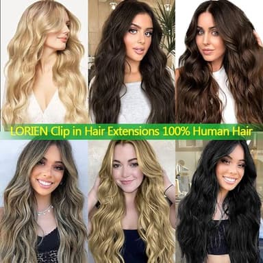 LORIEN Clip in Hair Extensions Real Human Hair, 18 Inch 100g, 2 Darkest Brown, Clip in 100% Brazilian Remy Human Hair Extensions 8pcs Per Set with 18 Clips Double Weft - Image 5