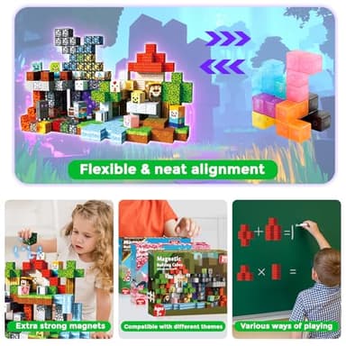 GraceDuck 300 PCS Magnetic Blocks - Magnetic Building Blocks, Stacking Magnets for Kids, Sensory Toy for STEM Montessori Sensory Toys for Kids 3+ Boys and Girls Christmas Birthday Gifts - Image 5