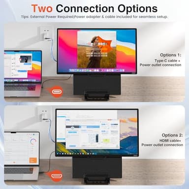 23.8" Portable Monitor, 1080p FHD 100HZ IPS Gaming Monitor, 90° Rotatable & Height-Adjustable Display, Built-in Speakers, VESA Mounting, External second monitor for Laptop, Mini PC, Switch, PS5 - Image 6