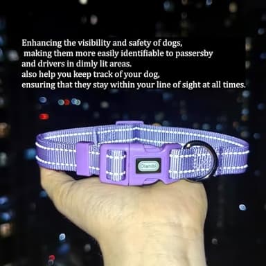 Olahibi Dog Collar Leash Set, Durable Nylon with Reflective Stripes, 5ft Matching Leash, for Small Dogs.(S, Purple) - Image 6