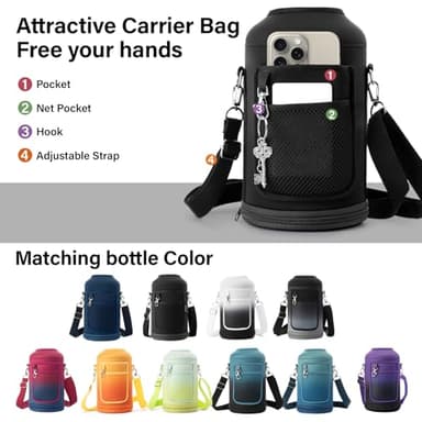 DYSANKY 1 Gallon Water Bottle Insulated | Thickened Stainless Steel Vacuum Metal Water Jug | Portable Sports Large for Gym and Hiking with Straw, Carrier Bag, Handle Strap | BPA-Free 128 oz - Image 6
