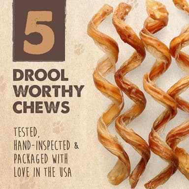 Mighty Paw Naturals Curly Bully Sticks for Dogs - Grass Fed Beef Chews. Bully Sticks for Large Dogs, Medium, Small Breeds. Lower Odor Treats for Small Pets. Single Ingredient 6” - 5 Pack - Image 4