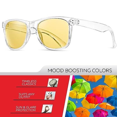 Retro Rewind Polarized Night Driving Glasses for Men and Women - Anti-Glare Night Vision Classic 80s Mens Womens Glasses - Image 2