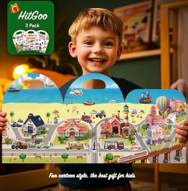 3-Pack Reusable Sticker Books for Toddlers 2-4 Years, Vehicles Truck, Animals & Farm Jelly Activity Stickers for Boys Girls Road Trip Airplane Train Travel Essentials Toy for Kids Birthday Gifts - Image 5