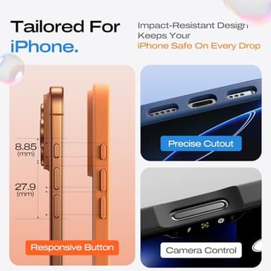 LISEN 3-Pack Case for iPhone 17 Pro Max [2025 Upgrade] (Compatible with Magsafe & Shockproof Military-Grade Protection) Magnetic Phone Cover for 17 promax, 3-Color Set Multicolor - Image 9