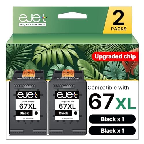 67XL Ink Cartridge (2-Black) Compatible for HP Ink 67 for HP 67XL Black Ink Cartridge High Yield for Deskjet 2700 2700e 2755e 2855e 2800e 2852e 2827e 4100e 4155e 4255e Envy 6000 6055e 6455e Series - Image 1