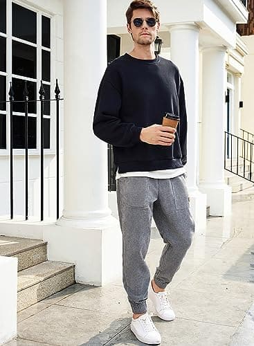 JMIERR Mens Corduroy Pants Elastic Waist Drawstring Stretch Tapered Joggers Sweatpants Work Cargo Pants with Multi Pockets,US34(M),Gray - Image 7