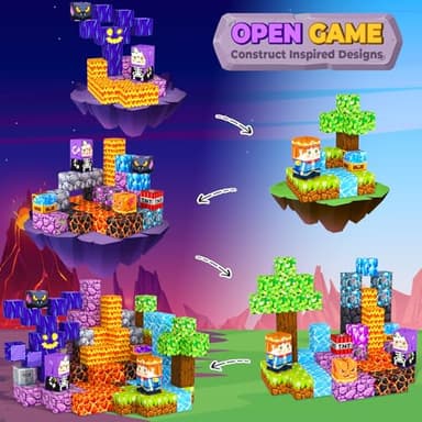 MyWodGame Magnetic Blocks Building Toys for 3 4 5 6 7 8 9 10 11 12 13 Year Old Boys Girls, Kids Magnetic Cubes Tiles Montessori Sensory Travel Magnet Toys Games Christmas Birthday Party Toddler Gifts - Image 3