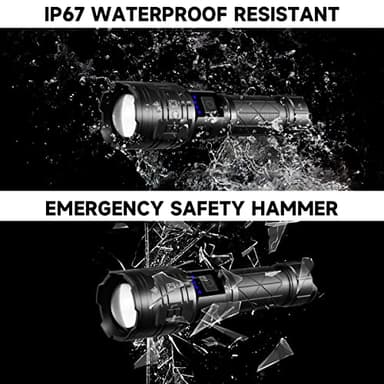 Rechargeable Flashlights High Lumens, Powerful Tactical Flashlights, 5 Modes LED Flashlight Adjustable, Brightest Flashlight Waterproof, Handheld Flash Light for Emergencies, Home, Camping, Hiking - Image 6