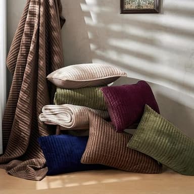 SHALALA Velvet Quilt Queen Size,Vertical Striped Bedding Set,Lightweight Velvet Comforter,Luxurious Cozy Bedspread and Coverlet with Soft Brushed Microfiber(Sage Green,Full/Queen) - Image 7