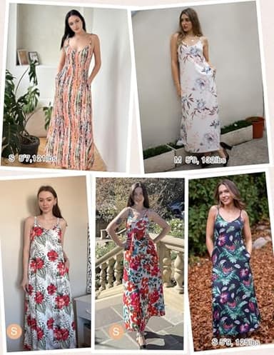 Zeagoo Womens Floral Summer Dress Ladies V Neck Dresses with Pockets Casual Summer Maxi Dresses for Women 2025, Pattern-3,M - Image 5